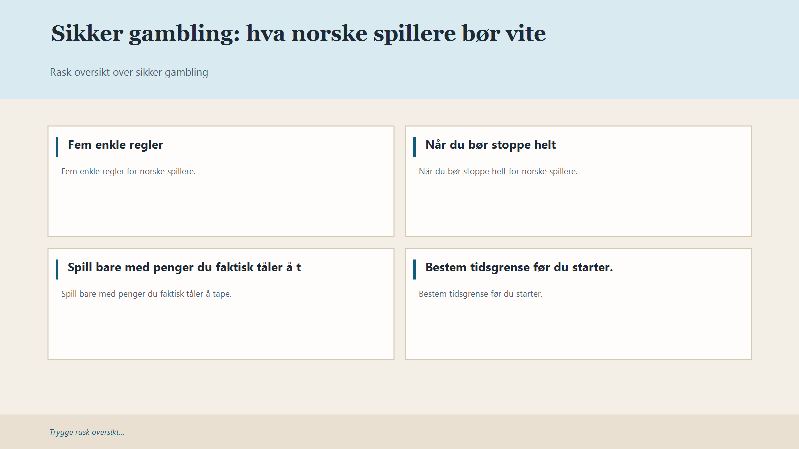 Infografikk for Sikker gambling: hva norske spillere bør vite
