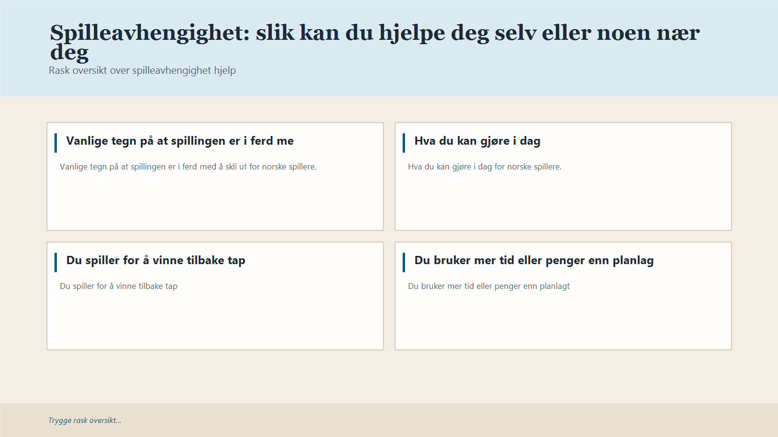 Infografikk for Spilleavhengighet: slik kan du hjelpe deg selv eller noen nær deg
